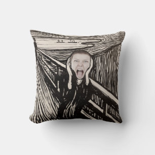 The scream customisable funny famous painting throw pillow