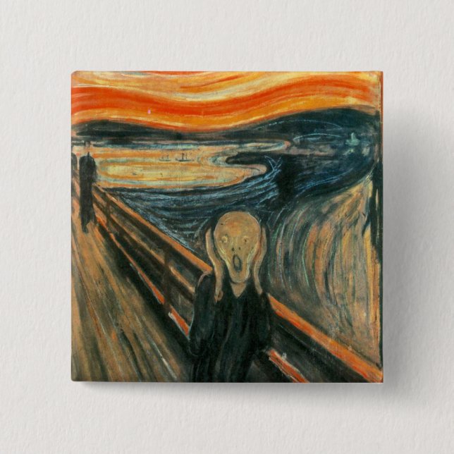 The Scream Edvard Munch Modern Expressionist Art 2 Inch Square Button (Front)