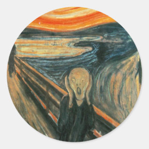 The Scream Edvard Munch Modern Expressionist Art Classic Round Sticker