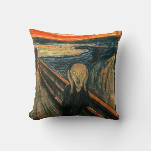 The Scream Edvard Munch Modern Expressionist Art Throw Pillow (Front)
