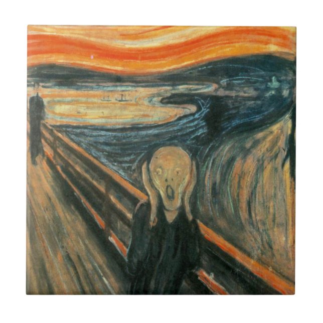 The Scream Edvard Munch Modern Expressionist Art Tile (Front)