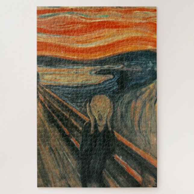 The Scream - Edvard Munch | Red blue Black Jigsaw Puzzle (Vertical)