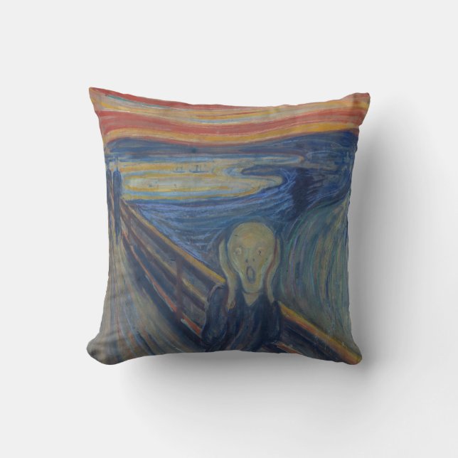 The Scream, Edvard Munch Throw Pillow (Front)