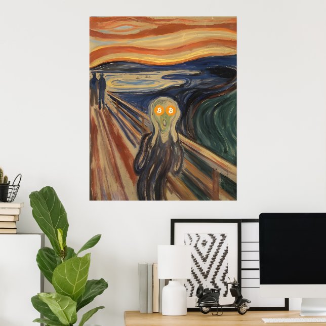 The Scream of Bitcoin (Munch)  Poster (Home Office)