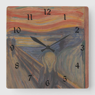The Scream of Nature by Edvard Munch 1893 Square Wall Clock