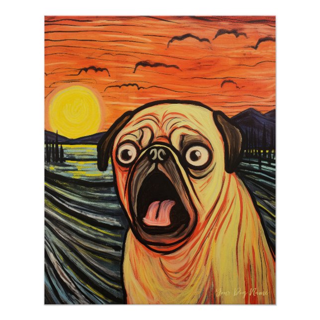 The Scream - Pug Dog 003 - Pall Munch Poster (Front)