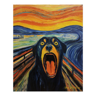 The Scream - Rottweiler Dog 001 - Pall Munch Poster
