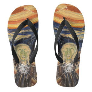 The Scream Shattered Flip Flops