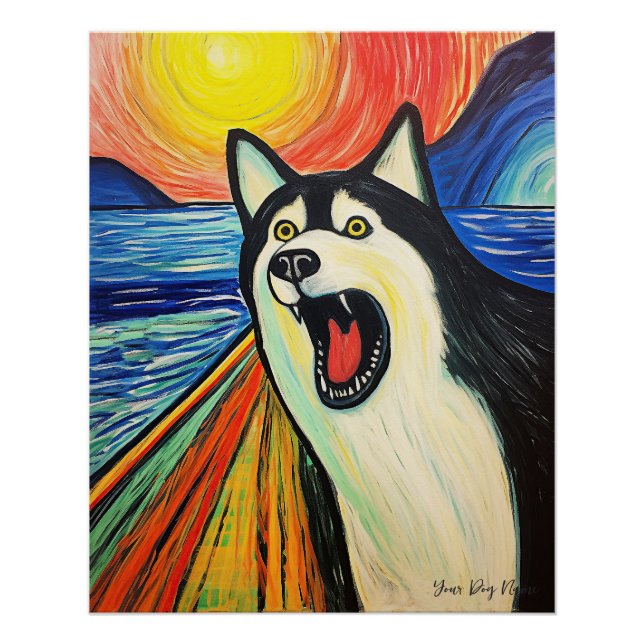 The Scream - Siberian Husky Dog 003 - Pall Munch Poster (Front)