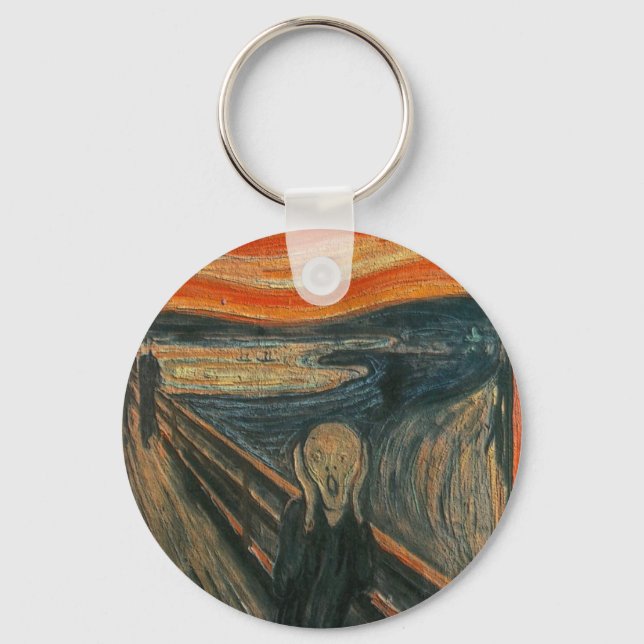 The Scream (Textured) by Edvard Munch Keychain (Front)