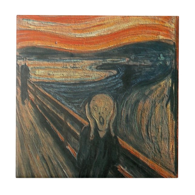 The Scream (Textured) by Edvard Munch Tile (Front)