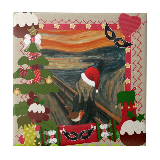 the scream ugly christmas tile (Front)