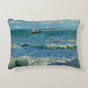 The Sea at Les Saintes Maries de la Mer Van Gogh Accent Pillow