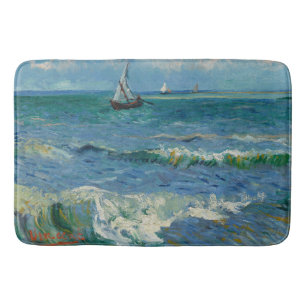 The Sea at Les Saintes Maries de la Mer Van Gogh Bath Mat