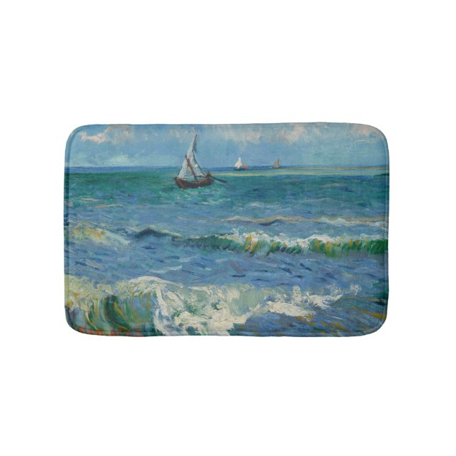 The Sea at Les Saintes Maries de la Mer | Van Gogh Bath Mat (Front)