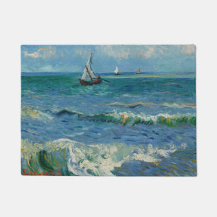 The Sea at Les Saintes Maries de la Mer   Van Gogh Doormat
