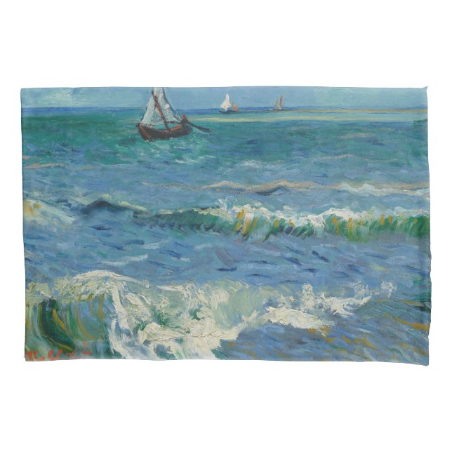 The Sea at Les Saintes Maries de la Mer | Van Gogh Pillowcase (Front)