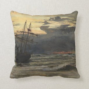 The Sea-Beach after a Storm  Time, Dawn Throw Pillow