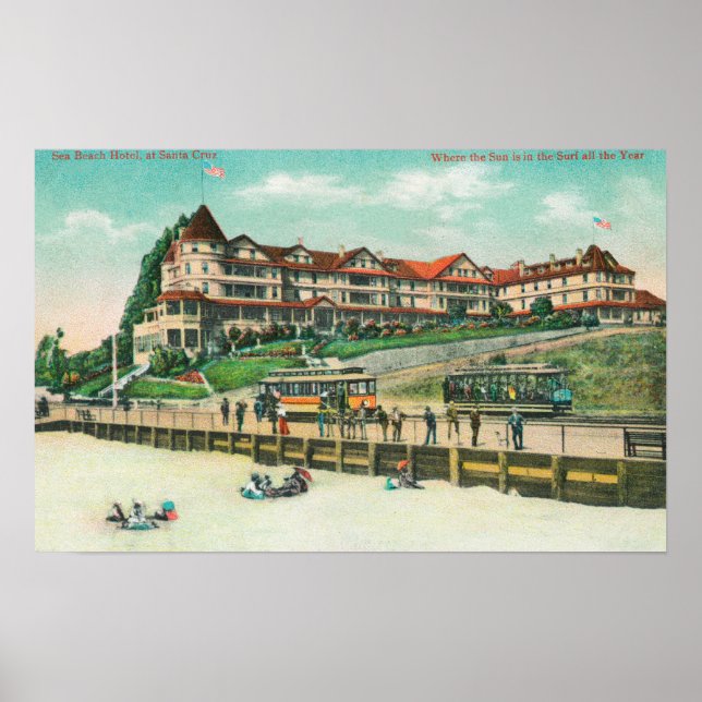 The Sea Beach Hotel from the Beach Poster (Front)