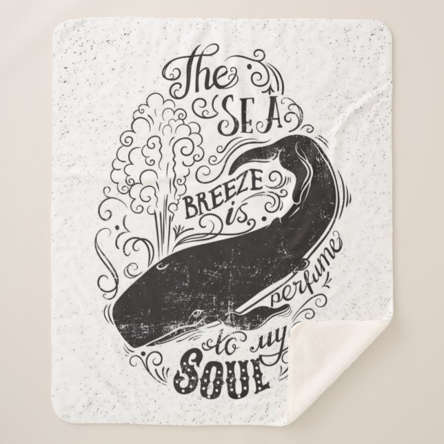 The Sea Breeze Is Perfume Sherpa Blanket (Front)