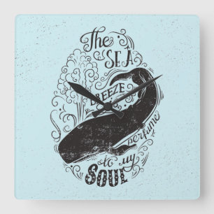 The Sea Breeze Is Perfume Square Wall Clock