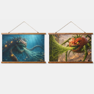 The sea cucumber and spider tomato dual wall tapes hanging tapestry
