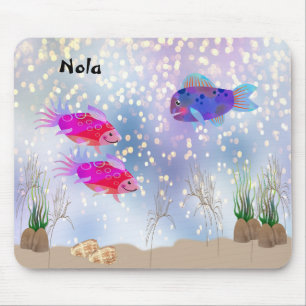 The Sea Cute Fish & Plants Mouse Pad