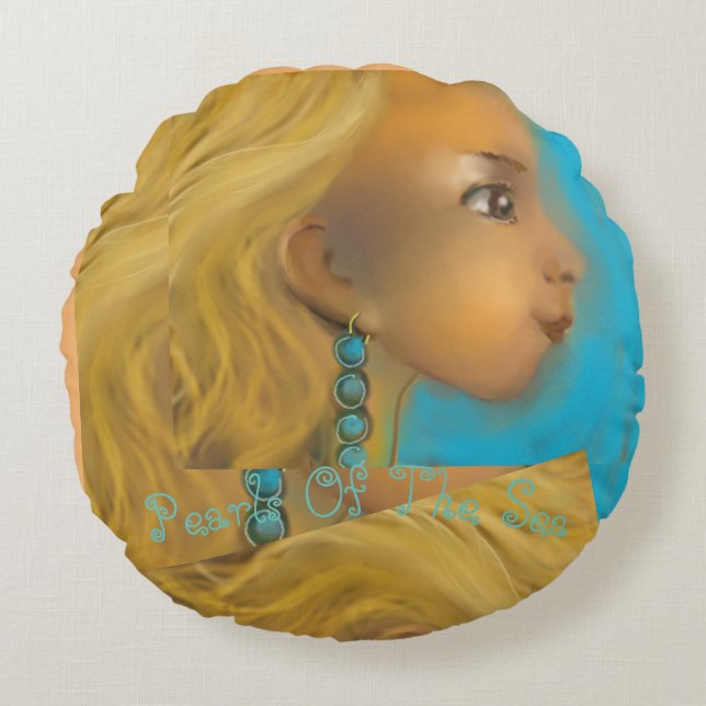 The sea girl round pillow (Front)