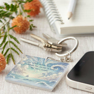 The Sea & Quote  Keychain