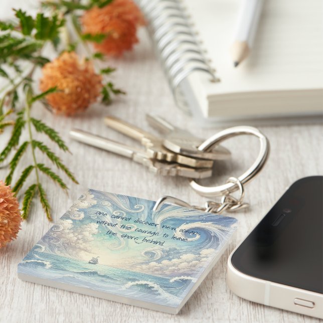 The Sea & Quote  Keychain (Front Right)