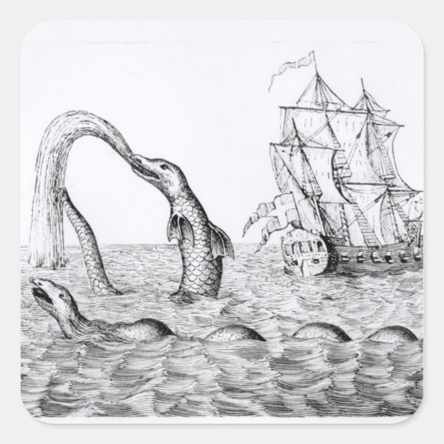 The Sea Serpent Square Sticker (Front)