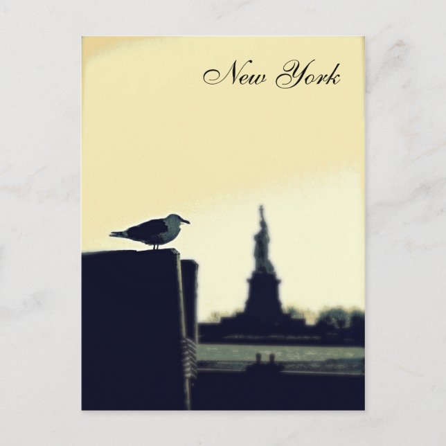 The Seagull and The Statue of Liberty Postcard (Front)