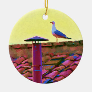 The seagull on an Afternoon of Conclave Ceramic Ornament