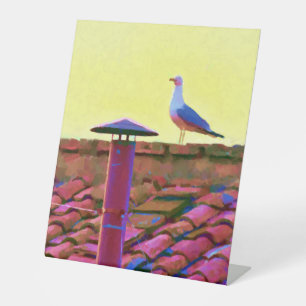The seagull on an Afternoon of Conclave Pedestal Sign