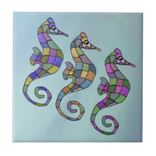 The Seahorse Rainbow Ceramic Tile