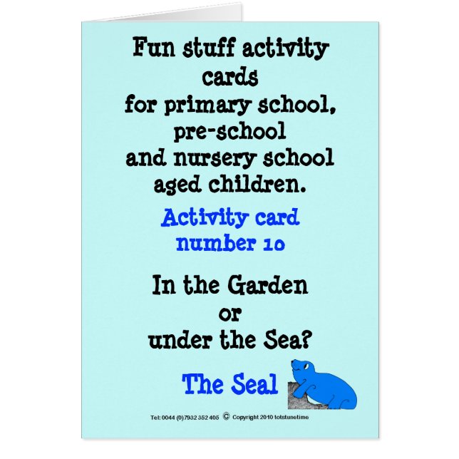 The Seal - Note size Sample Card (Front)