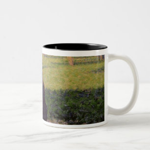 The seamstress, or Sunday at the Grande Jatte, stu Two-Tone Coffee Mug