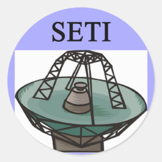 the search for extrterrestrial intelligence: seti classic round sticker