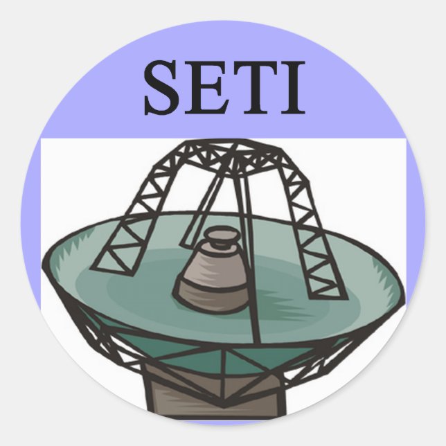 the search for extrterrestrial intelligence: seti classic round sticker (Front)