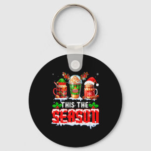 The Season Christmas Three Santa Reindeer Elf Coff Keychain