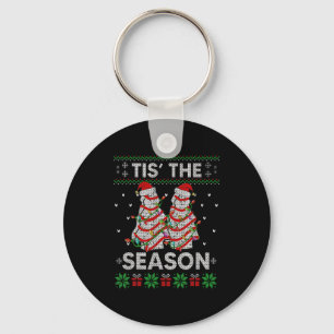 The Season Christmas Tree Cakes Debbie Becky Xmas Keychain
