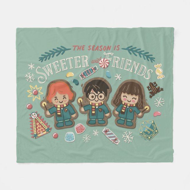 The Season is Sweeter with Friends Fleece Blanket (Front (Horizontal))