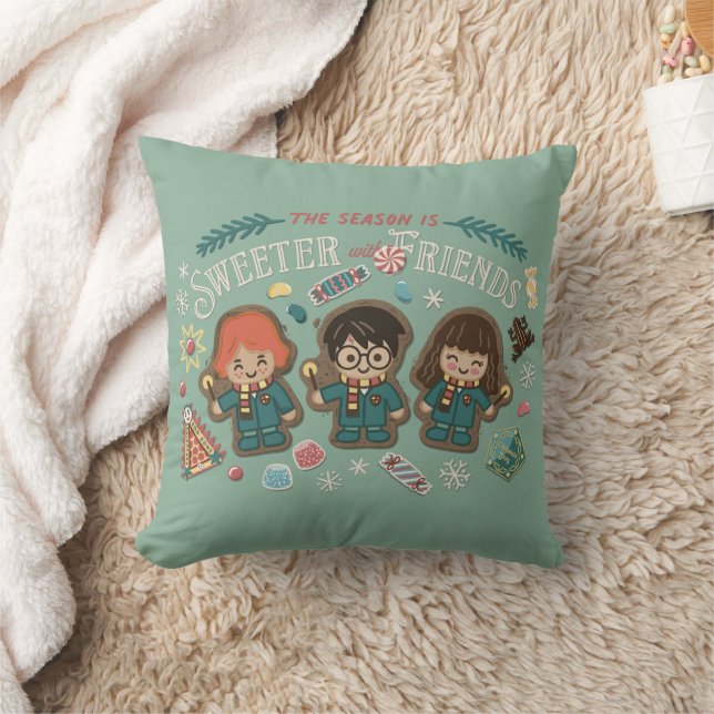 The Season is Sweeter with Friends Throw Pillow (Blanket)