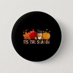 The Season Leopard Pumpkin Bowling Halloween Fall  2 Inch Round Button