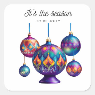 The Season To Be Jolly Square Sticker
