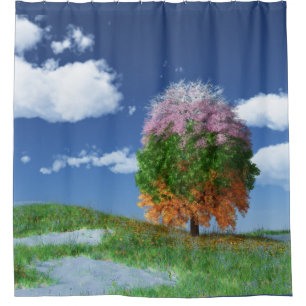 The Season Tree Shower Curtain