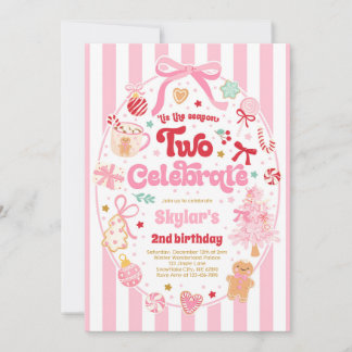 The Season Two Celebrate Christmas 2nd Birthday Invitation