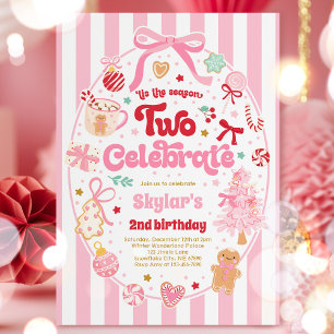 The Season Two Celebrate Christmas 2nd Birthday Invitation