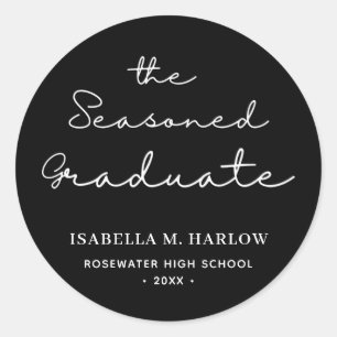 The Seasoned Graduate Personalized Classic Round Sticker