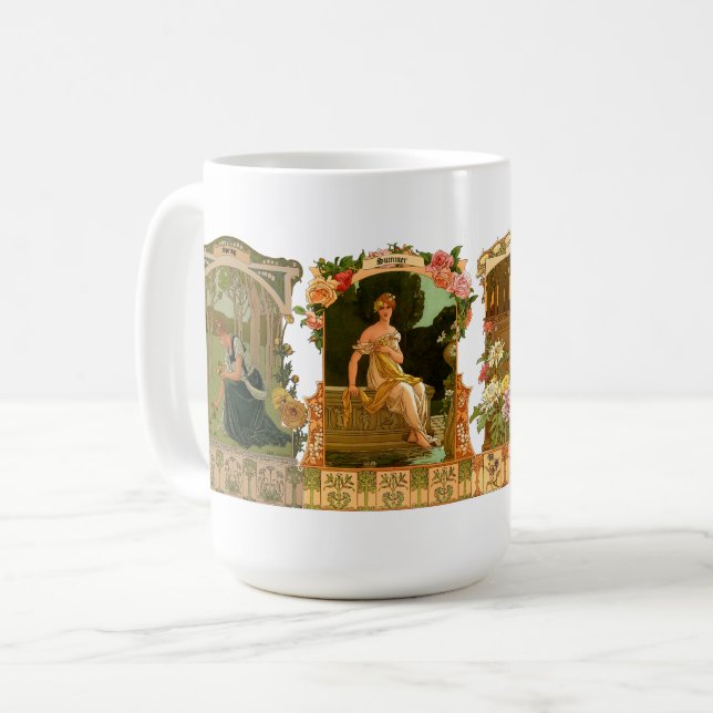 The Seasons Art Nouveau by Sonrel Coffee Mug (Front Left)